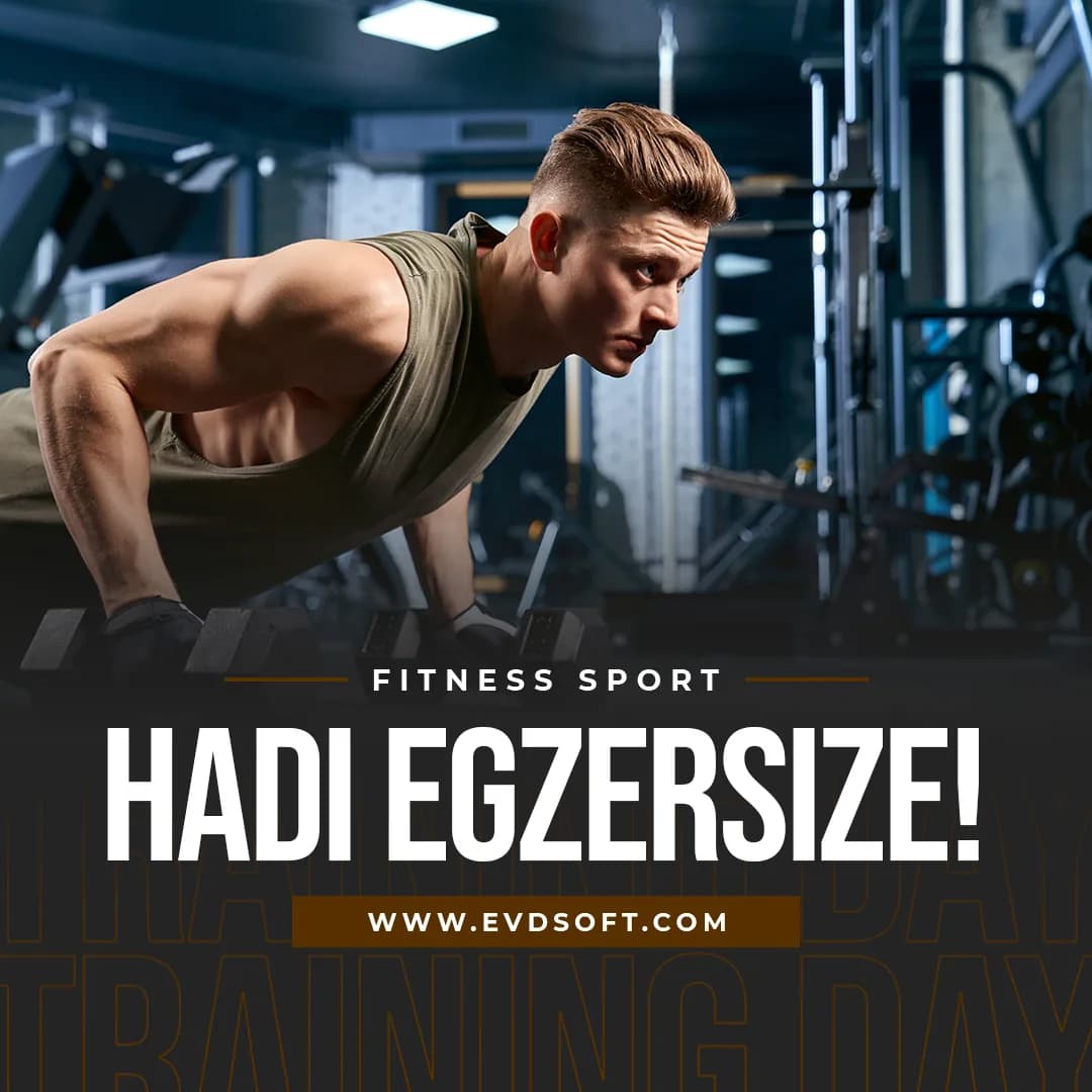 Fitness merkezi için sosyal medya post şablonu