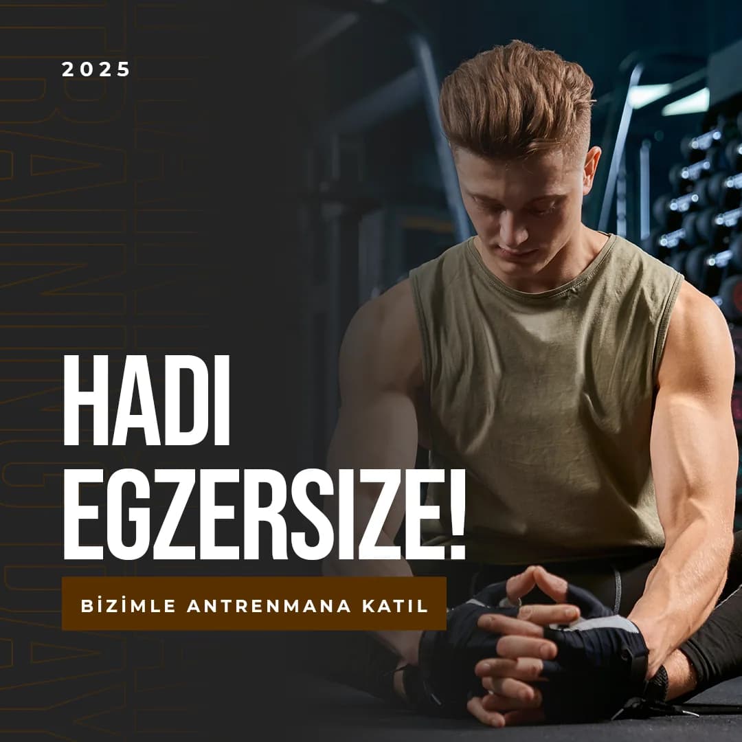 Başarı hikayesi paylaşımı için fitness post şablonu