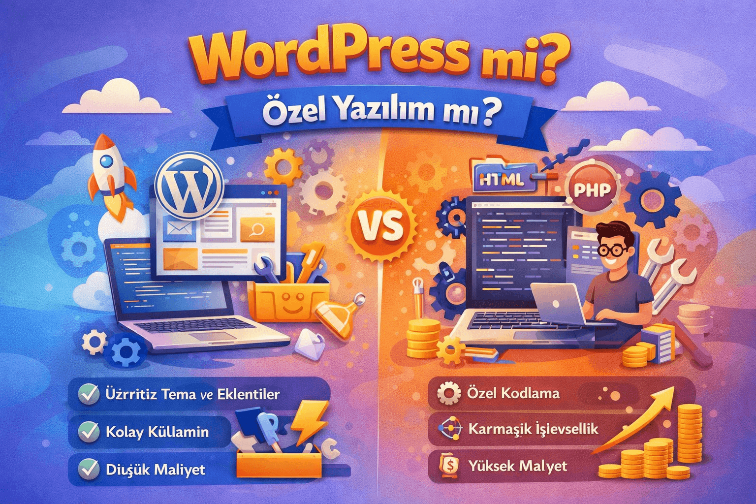 WordPress mi Özel Yazılım mı? Hangisi Daha Mantıklı? (2026)